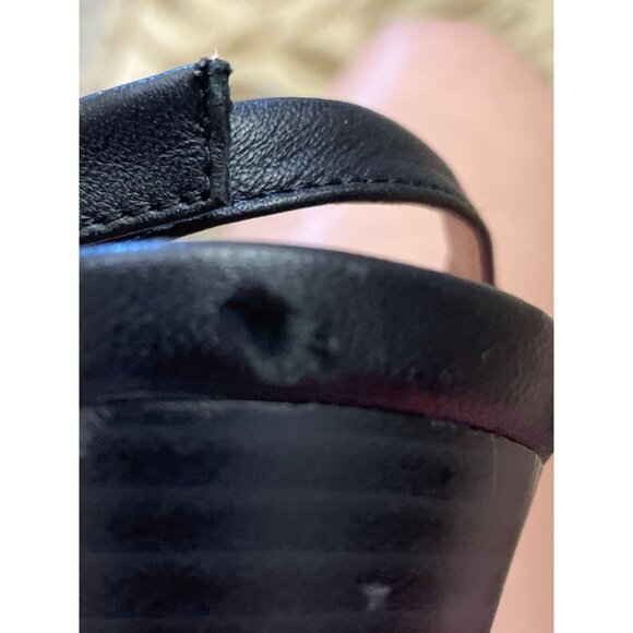 Vionic Cali Wedge Sandals Size 10 Black Leather Strappy - Picture 9 of 11